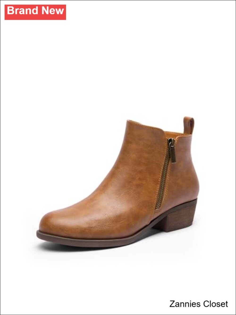 ✨ DREAM PAIRS Women's Ankle Boots Low Chunky Heel Faux Leather Booties